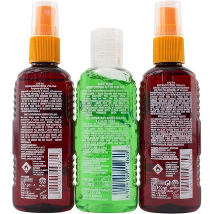 Spray Ulei de Plajă Malibu, Protecție Medie SPF 10 și 15, 3x100ml