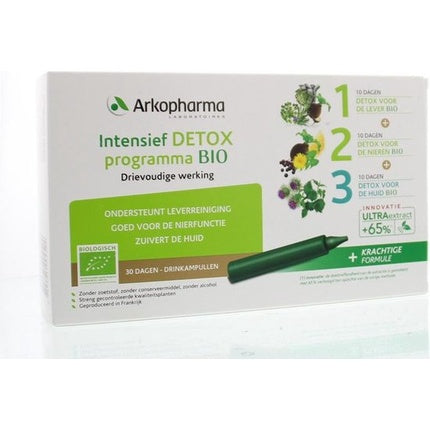 Ampoule Beaurițe, Arkopharma, Program intensiv de detoxifiere BIO, 30 bucăți, Verde