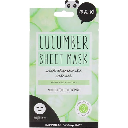 Masca facială Oh K! pentru piele sensibilă, cu extract de castravete și mușețel, 27g