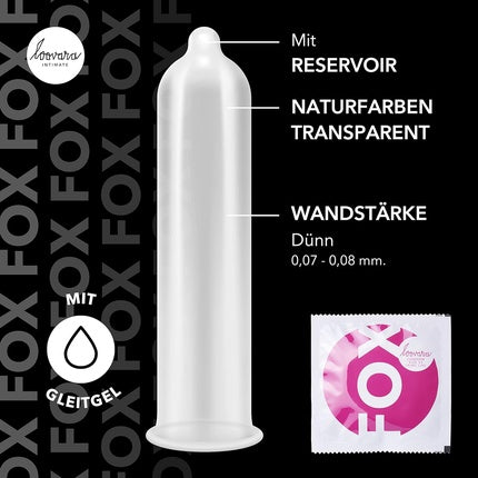 Prezervative Loovara Fox, Mărime M, Transparent-Natural