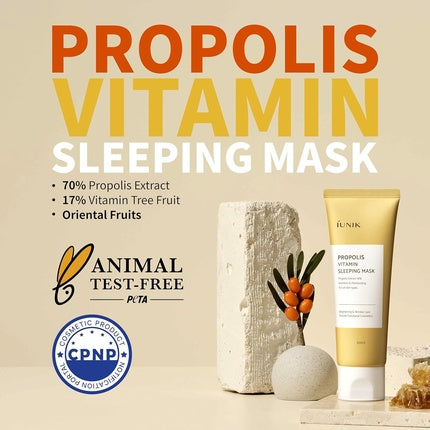 Set îngrijire facială Iunik, Propolis, mască și ser, galben
