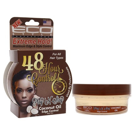Gel de păr Ecoco Style Play'n Stay Edge Control, ulei de cocos, 90 g