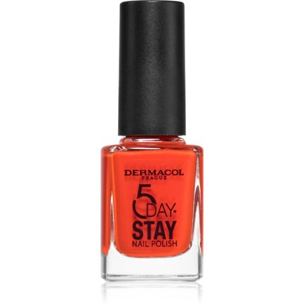 Dermacol 5 Day Stay Nail Polish, 52 Too Hot, 11 ml, portocaliu