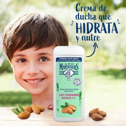 Gel de duș Le Petit Marseillais, Lait Amande Douce Bio, 650ml