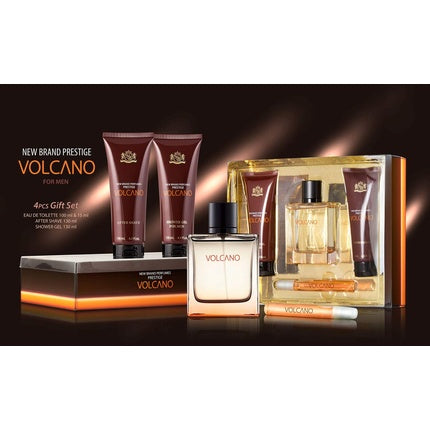 Set Parfumat Bărbați Prestige Volcano, New Brand, EDT Spray + Gel Duș + Aftershave