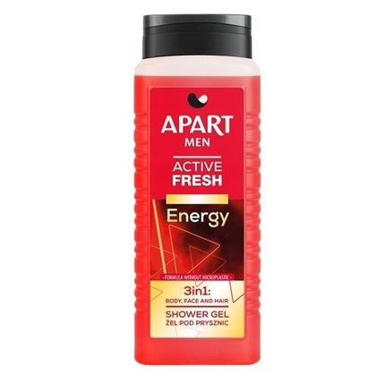 Gel de duș bărbați, Apart Men Energy, 500 ml, alb-roșu