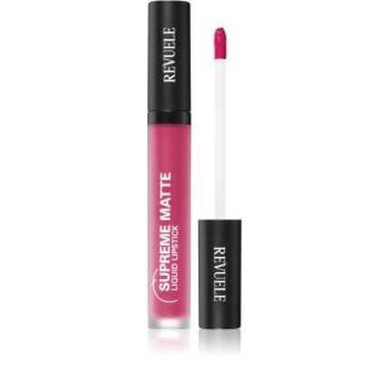 Ruj lichid Revuele Supreme Matte, 6 ml, roz intens, capac negru