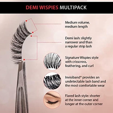 Gene False Ardell Demi Wispies Negru, 6 Perechi