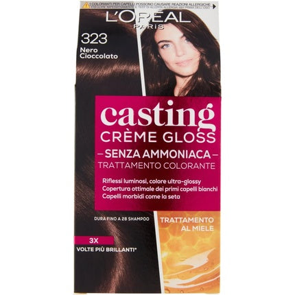 Vopsea de par, L'Oréal, Casting Creme Gloss, Negru Ciocolatiu 323