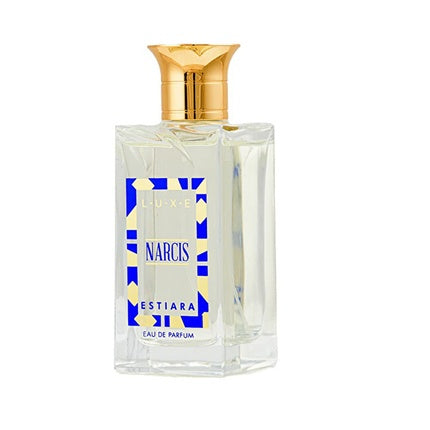 Parfum Narcissus, Estiara, 50 ml (culoare transparentă, dop auriu, design geometric)