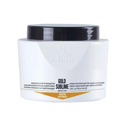 Masca de păr Light Iridiance Gold Sublime Keratin Treatment, alb și negru