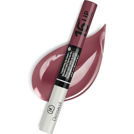 Rimă buze, Dermacol, 16-Hour Lip Colour No.12, Culoare Maro-Purpuriu, 7.1ml