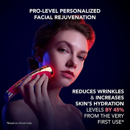 Aparat masaj facial Faq EMS 8 LED roz