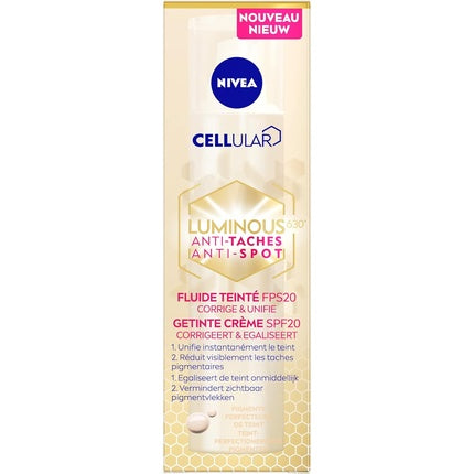 Fluide Teinté, Nivea, Cellular Luminous, bej, FPS 20