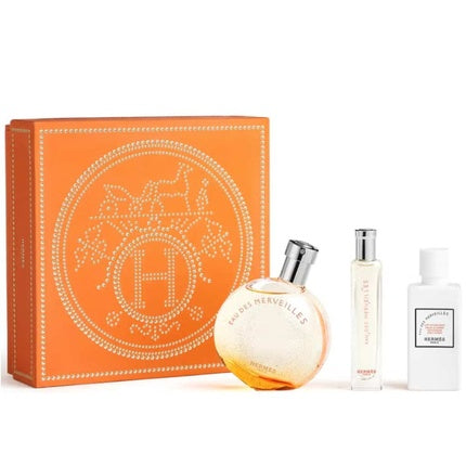 Set Parfum Hermès Eau Des Merveilles EDT 50ml + Loțiune Corporală + Spray de Călătorie