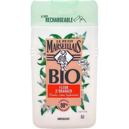 Gel de duș Le Petit Marseillais cu floare de portocal, 250ml, ambalaj alb cu capac verde
