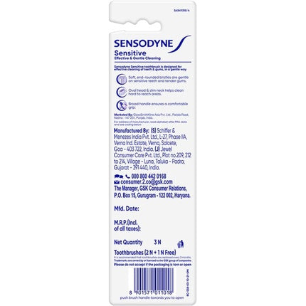 Periuță de dinți Sensodyne Sensitive Soft asortată, 3 buc