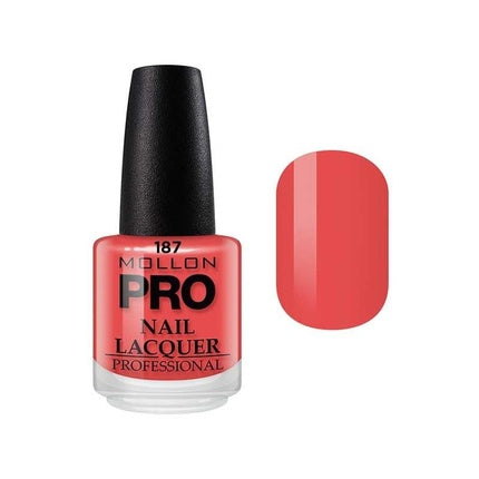 Vernis Mollon Pro, model Lounge 187, culoare roșu coral, capacitate 15ml
