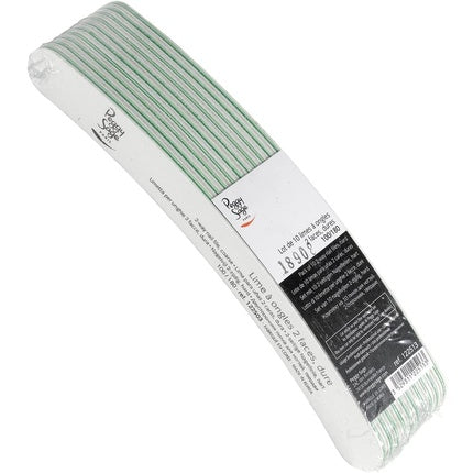 File pentru unghii, Peggy Sage, Banana White, Lot de 10 bucăți, 100/180 grit