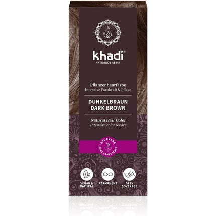 Vopsea de păr, Khadi, Dark Brown, 100g