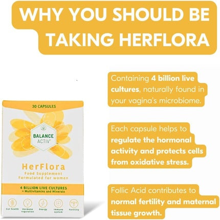 Supliment Alimentar Balance Activ HerFlora, 30 Capsule