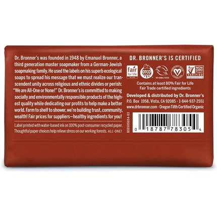 Săpun Bară Dr. Bronner's Eucalyptus Pure Castile cu Uleiuri Organice, 136g
