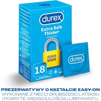 Prezervative Durex Extra Safe 18 buc, albastre