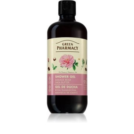 Gel de duș Green Pharmacy cu trandafir Damasc și unt de shea, 500 ml
