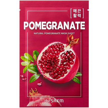 Mască de față în foi, The Saem, Natural Pomegranate Mask Sheet, 21 ml, roșu