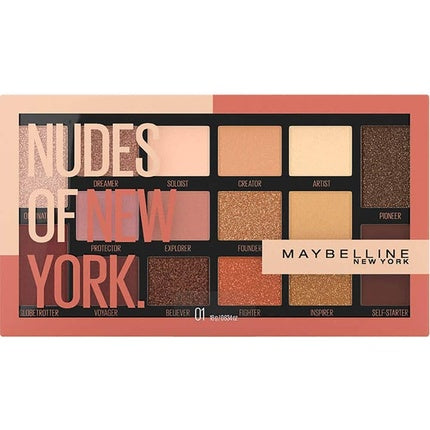 Fard de pleoape, Maybelline New York, The Nudes Palette, 16 nuante