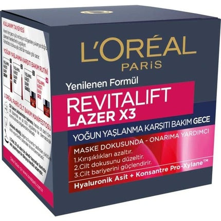 Cremă de noapte L'Oréal Paris Revitalift Laser X3 cu Acid Hialuronic