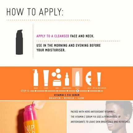 Serum facial Nip+Fab, cu vitamina C și ulei de morcov, 50ml