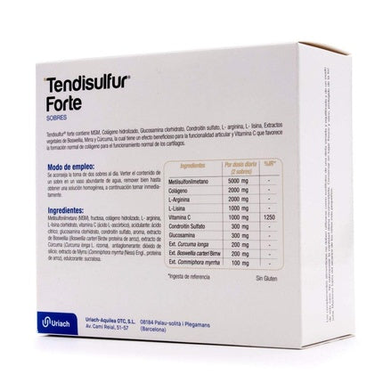 Supliment alimentar, Uriach Medical, Tendisulfur Forte, 14 pliculețe