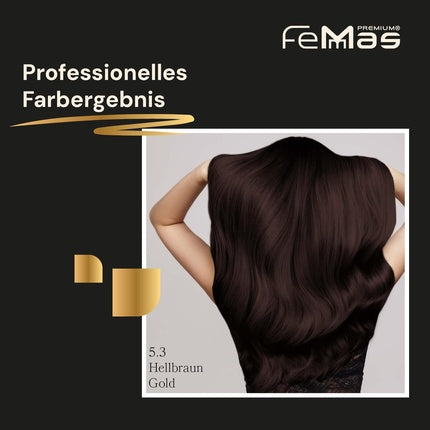 FemMas Vopsea Păr Profesională, 5.3 Light Brown Gold, 100ml