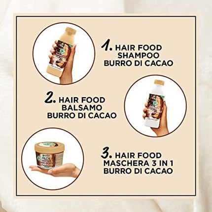 Masca de păr, Garnier, Fructis Hair Food, unt de cacao