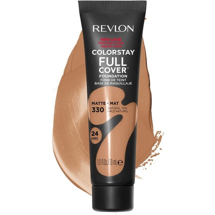 Revlon ColorStay Full Cover Foundation, Matte Finish, Natural Tan 330