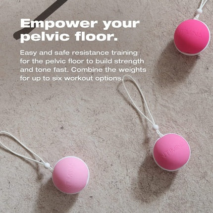 Set exerciții Kegel Intimina Laselle, baloare pentru sănătate vaginală, material silicon, culori roz