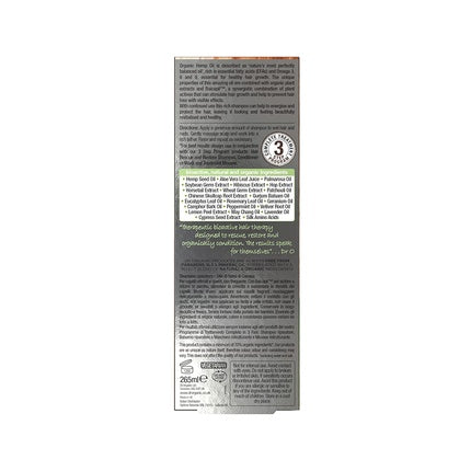 Șampon, Dr Organic, Hemp Oil, alb, 265ml