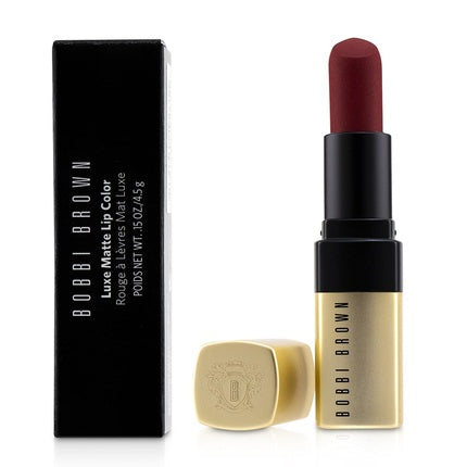 Batomat Luxe Matte Nr. 15 Red Carpet - Bobbi Brown, 4g, culoare roșu închis/maro-roșiatic, finisaj mat