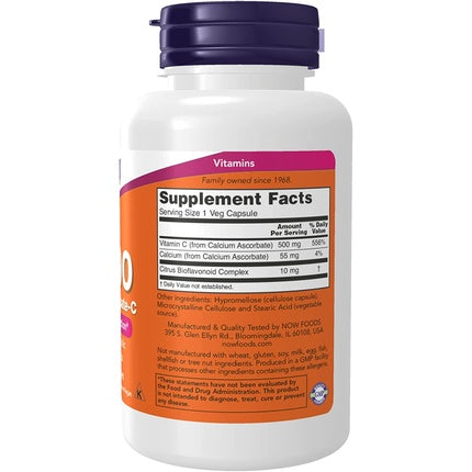 Supliment alimentar NOW Foods C-500 Calcium Ascorbat, 100 capsule