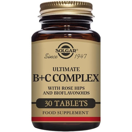 Supliment alimentar Solgar Ultimate B+ Complex C, cu șorisoare și bioflavonoide, 30 comprimate