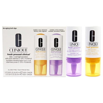 Booster zilnic si de noapte, Clinique, Fresh Pressed, Pur cu Vitamina C 10% + A (Retinol)