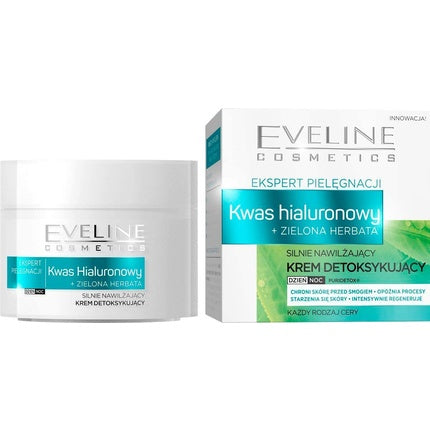 Crema Facială Day/Night, Eveline Cosmetics, Expert Skin Care, Hialuron + Ceai Verde, 50ml