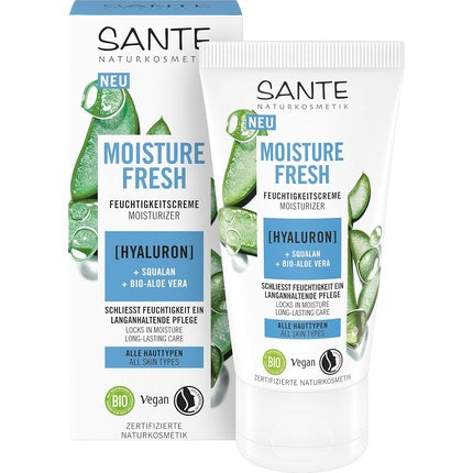 Sante Naturkosmetik Moisture Fresh, Cremă de zi cu Acid Hialuronic și Squalan, 50 g