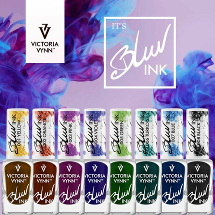 Lacul decorativ pentru unghii Victoria Vynn Metallic Blur Ink Watercolor Marble Smoke Smudge, 10ml