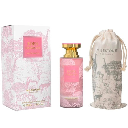 Perfum Milestone Eden Harmony, Feminin, 100ml, Sticlă roz cu capac auriu