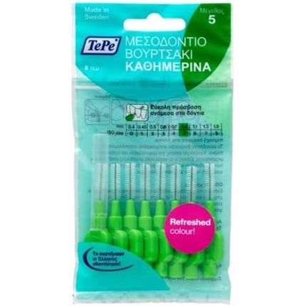 Perii interdentale TePe Original, Verde, 8 buc