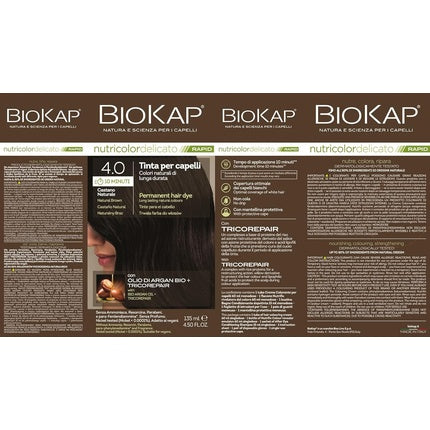 Vopsea de păr, Bios Line, Biokap Nutricolor Delicate, maro natural