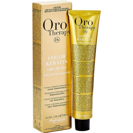 Vopsea de păr permanentă, Fanola Oro Therapy Keratin 4.0, Maro mediu