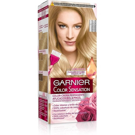 Vopsea de par permanenta, Garnier, Color Sensation 8.0, Blond luminos